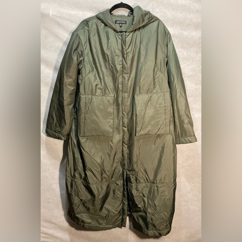 Kedziorek Green Long Puffer Coat Jacket